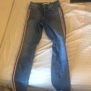 Zara striped jeans